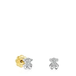 White gold TOUS Puppies earrings with diamonds bear motif