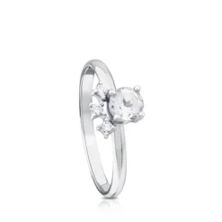 White Gold with Diamonds and Topaz Eklat Ring