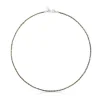 Yellow and lilac braided thread Necklace with silver clasp Efecttous