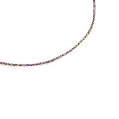 Yellow and lilac braided thread Necklace with silver clasp Efecttous