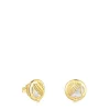 Yunque openwork earrings with 18 kt gold plating over silver and mother-of-pearl