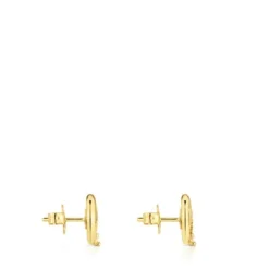 Yunque openwork earrings with 18 kt gold plating over silver and mother-of-pearl